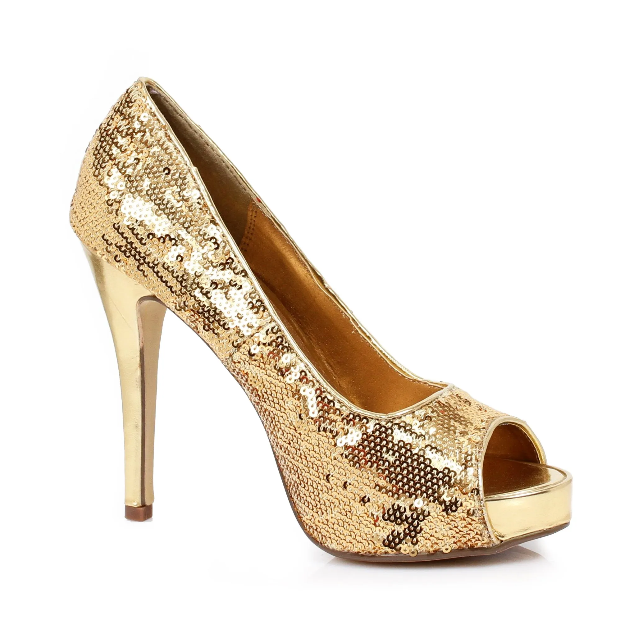 Open Toe Glitter Pump
