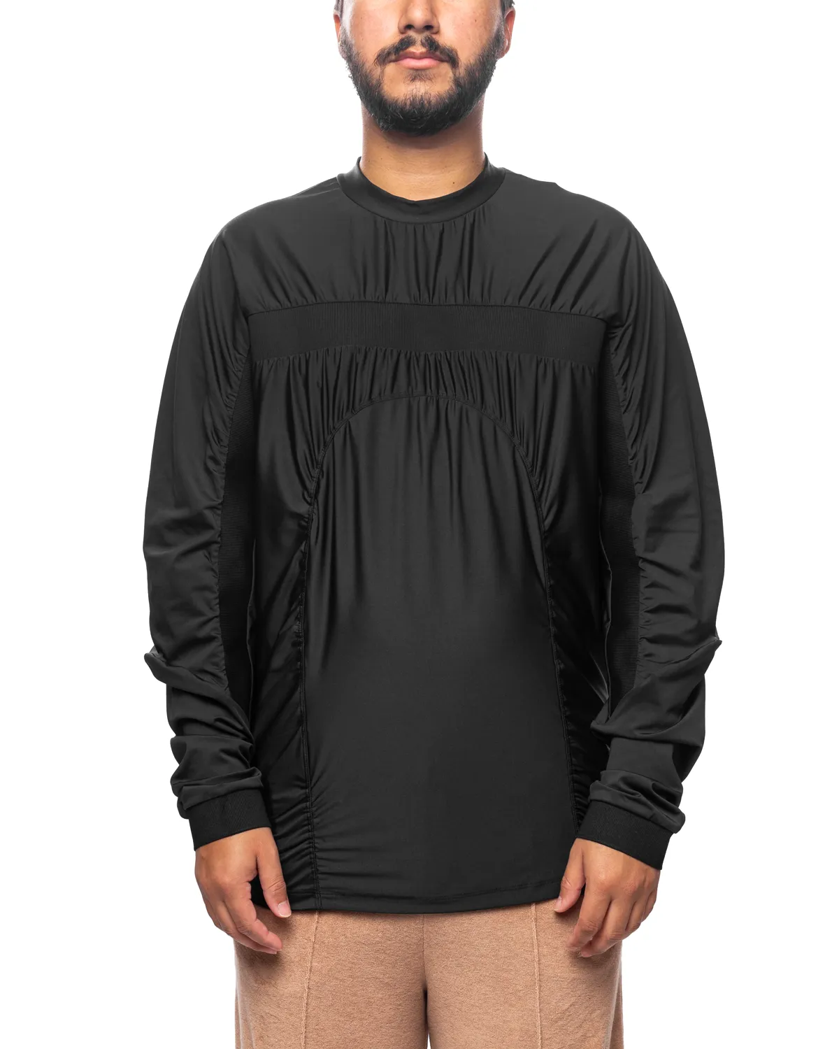 Paneled LS Tee Black