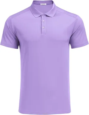 PINSPARK Golf Polo Shirts for Men Quick Dry Short Sleeve Collared Shirt Slim Fit Casual Solid Stylish Polos Shirt