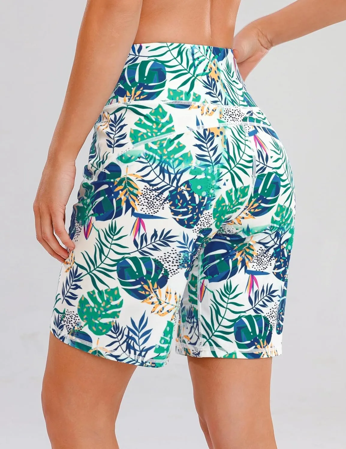 Quenteen Bermuda Shorts for Women 9" Knee Length Athletic Sweat Shorts High Waisted Yoga Jogger