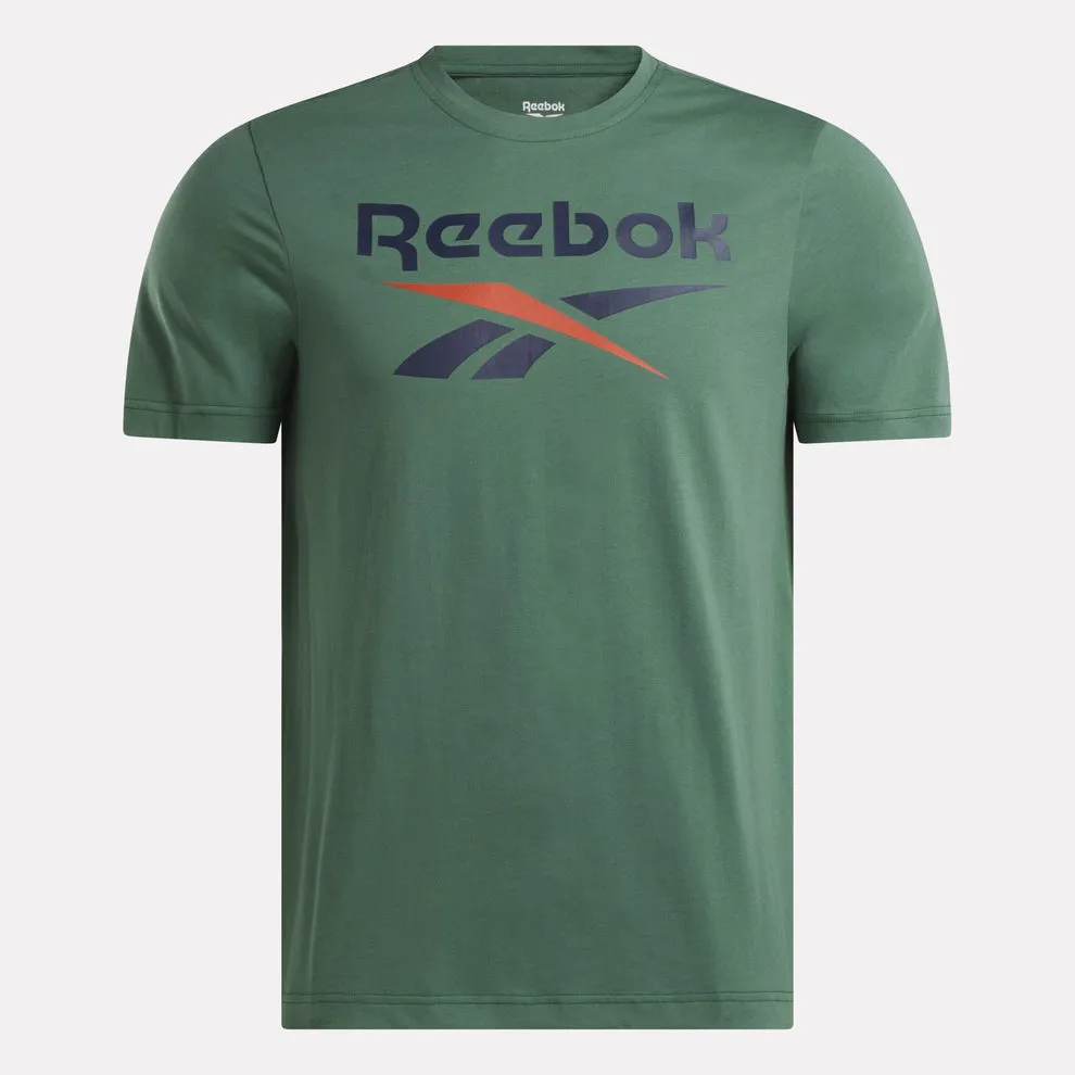 REEBOK MENS IDENTITY BIG LOGO GREEN TEE