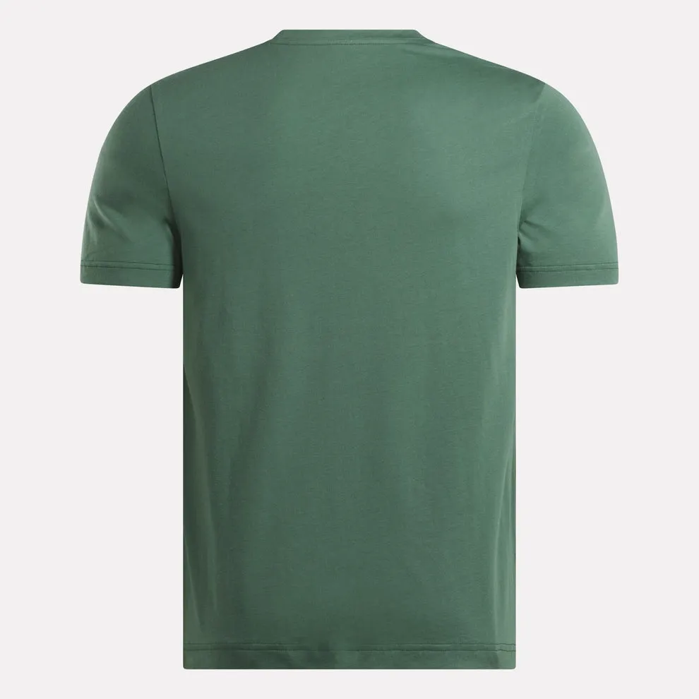 REEBOK MENS IDENTITY BIG LOGO GREEN TEE