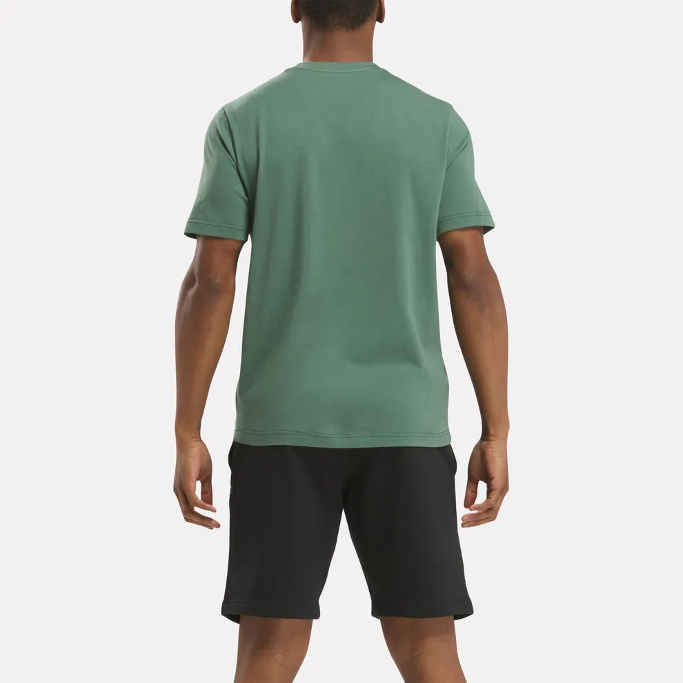 REEBOK MENS IDENTITY BIG LOGO GREEN TEE