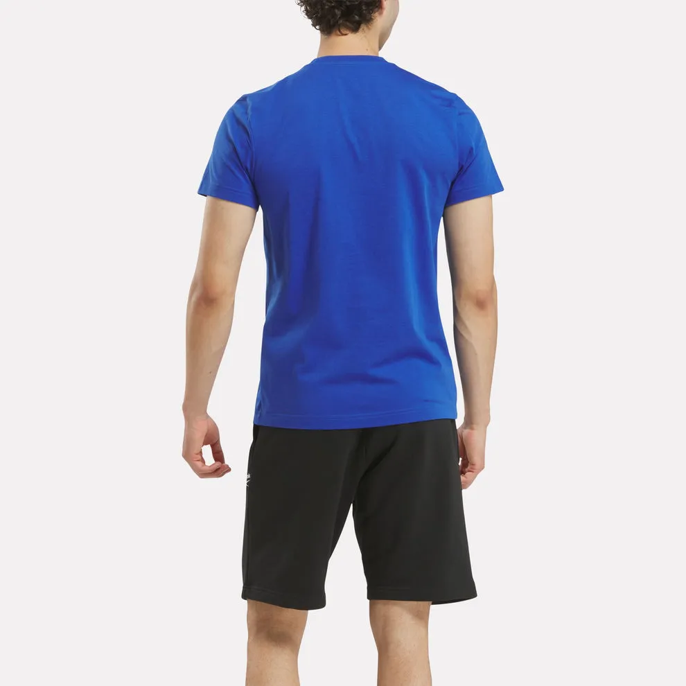REEBOK MEN'S IDENTITY SMALL LOGO BLUE TEE