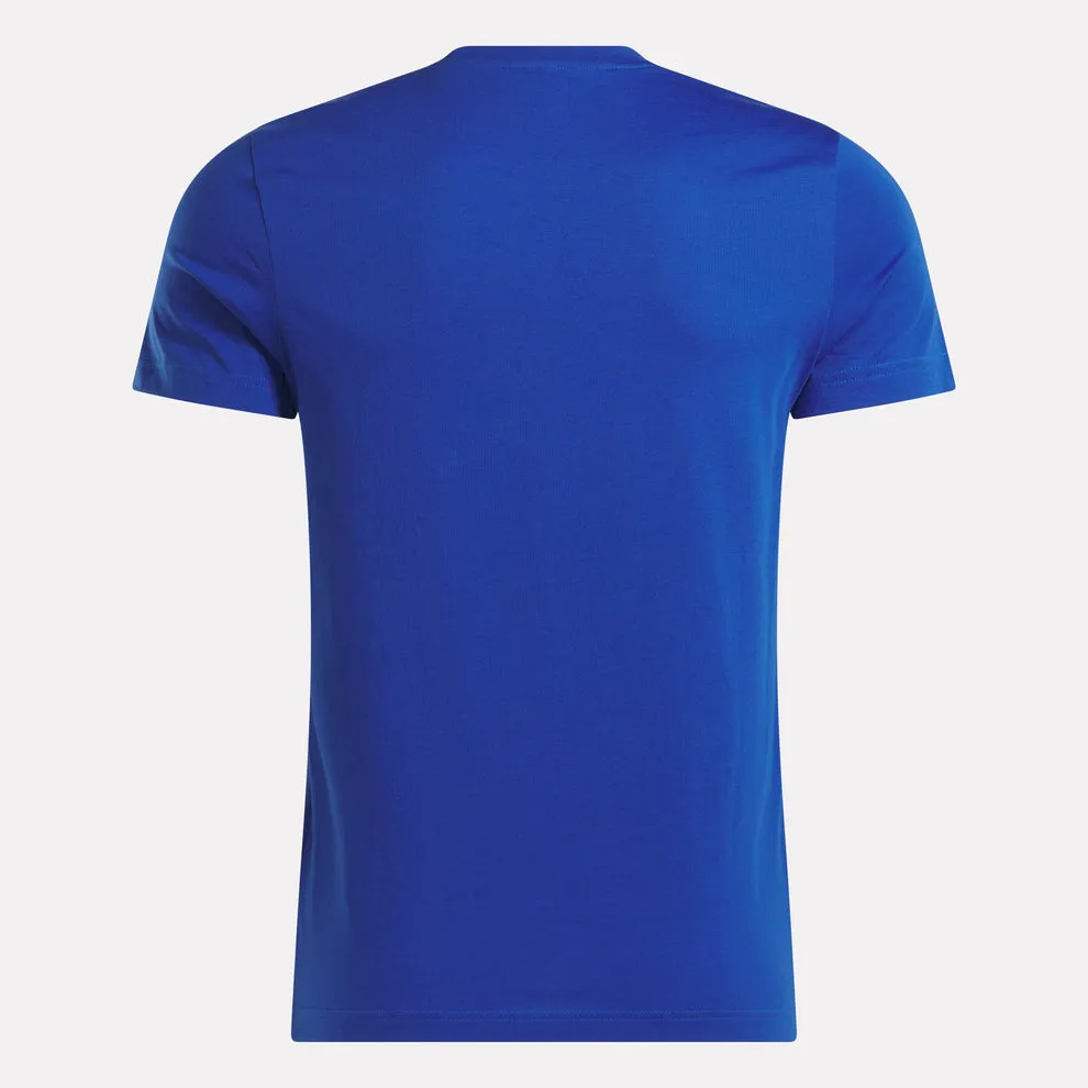 REEBOK MEN'S IDENTITY SMALL LOGO BLUE TEE