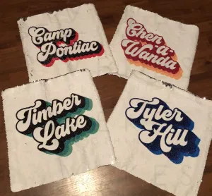 Retro Sequin Camp Pillow