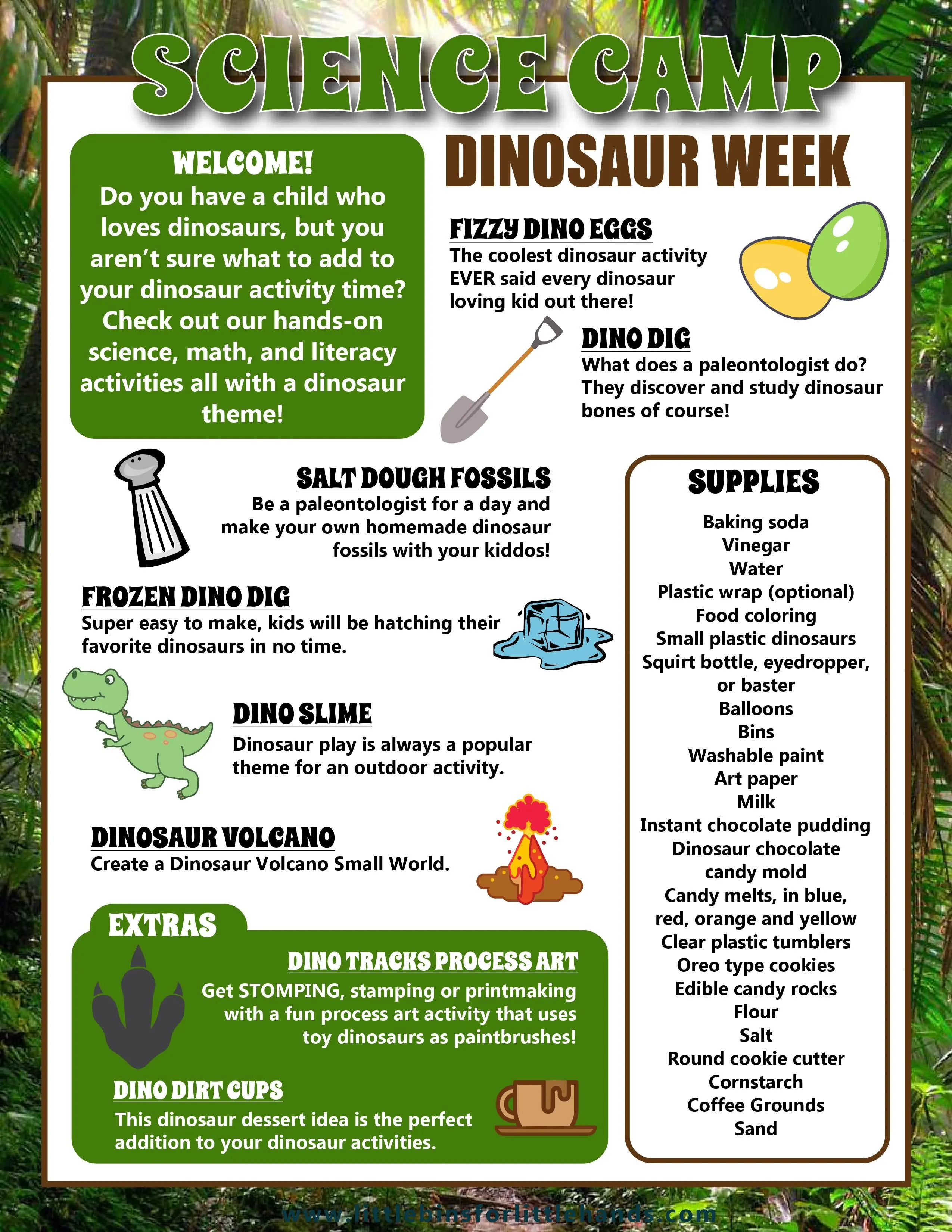 Science CAMP Theme: Dino Camp (FREE)
