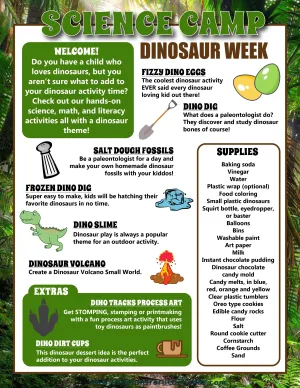 Science CAMP Theme: Dino Camp (FREE)
