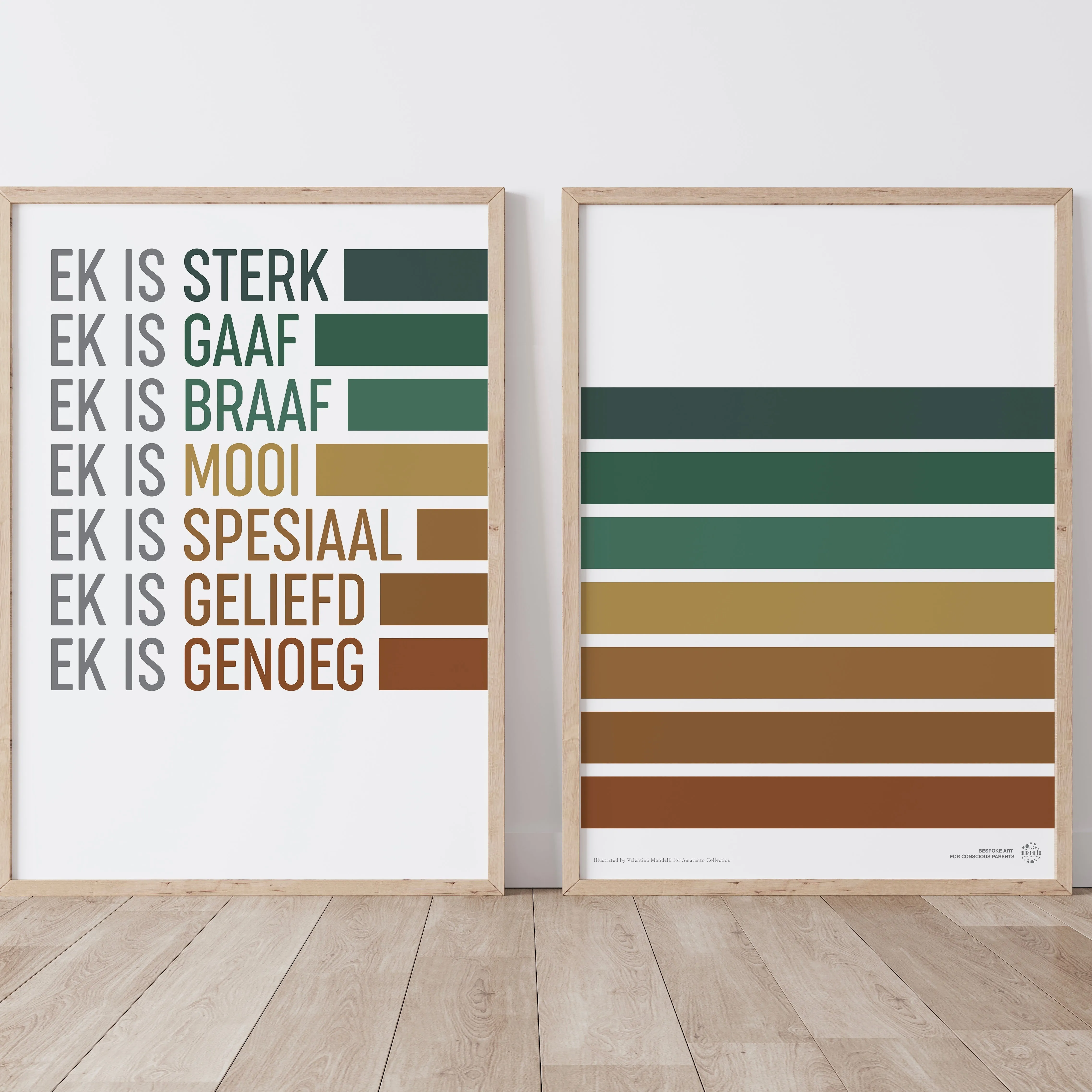 Self Affirmations Poster Set - Afrikaans (A3) Autumn