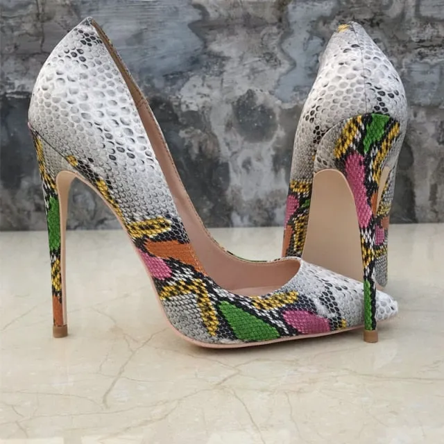 SerpentLuxe Chic Pointed Toe Heel Pumps