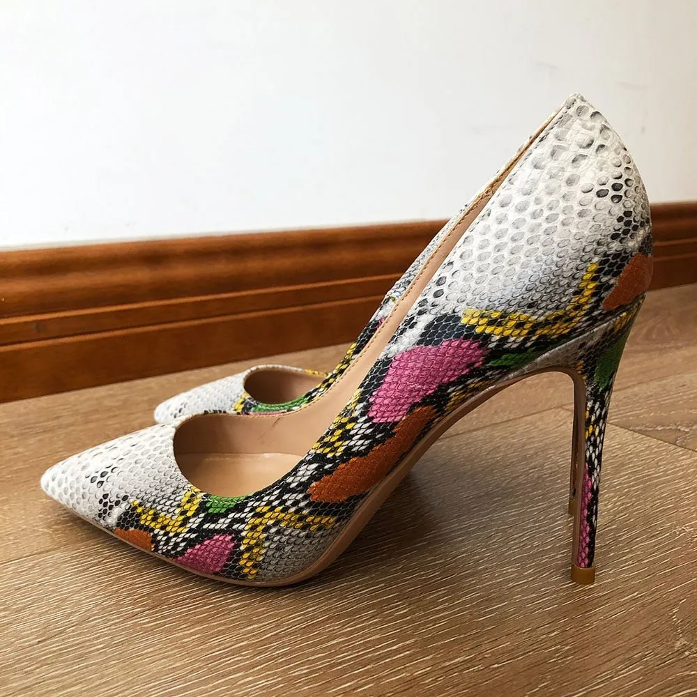 SerpentLuxe Chic Pointed Toe Heel Pumps
