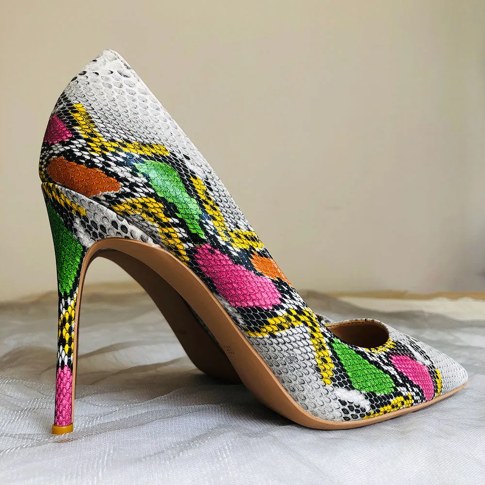 SerpentLuxe Chic Pointed Toe Heel Pumps