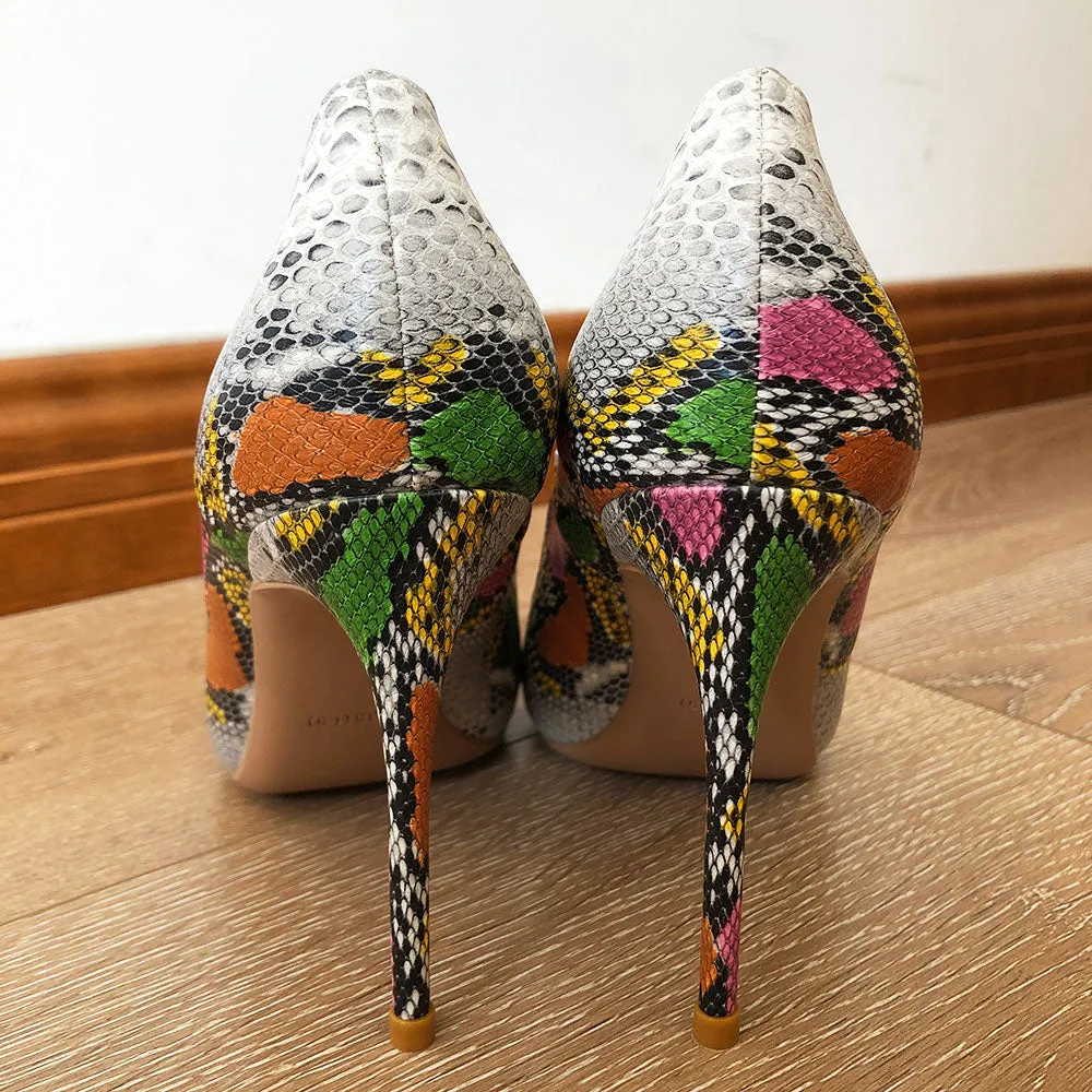 SerpentLuxe Chic Pointed Toe Heel Pumps