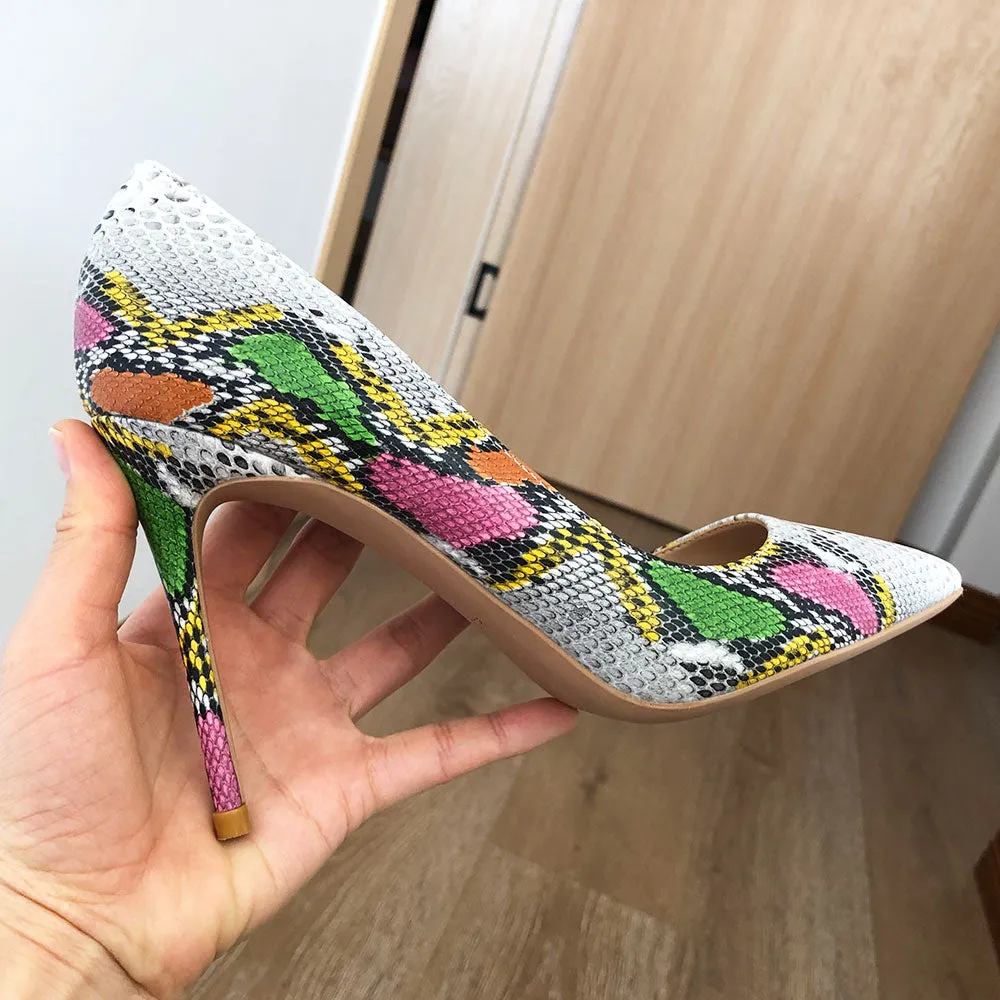 SerpentLuxe Chic Pointed Toe Heel Pumps