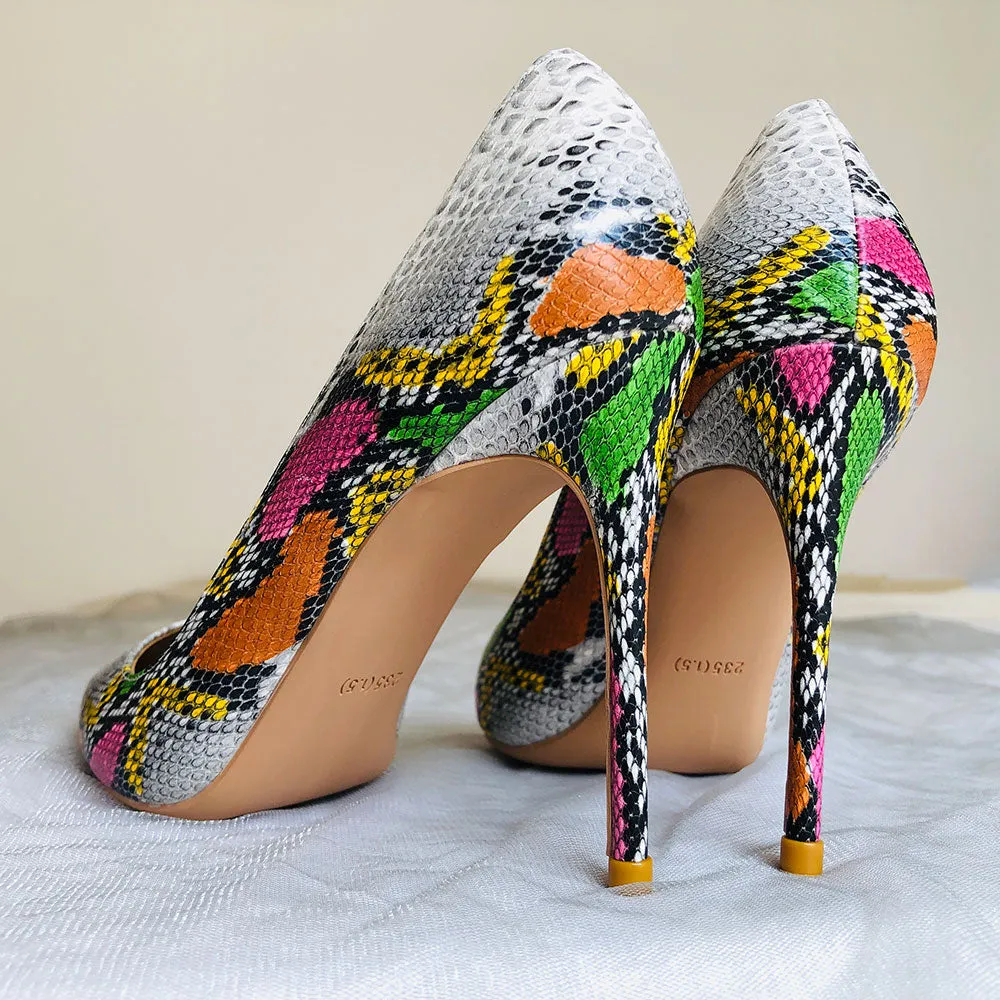 SerpentLuxe Chic Pointed Toe Heel Pumps