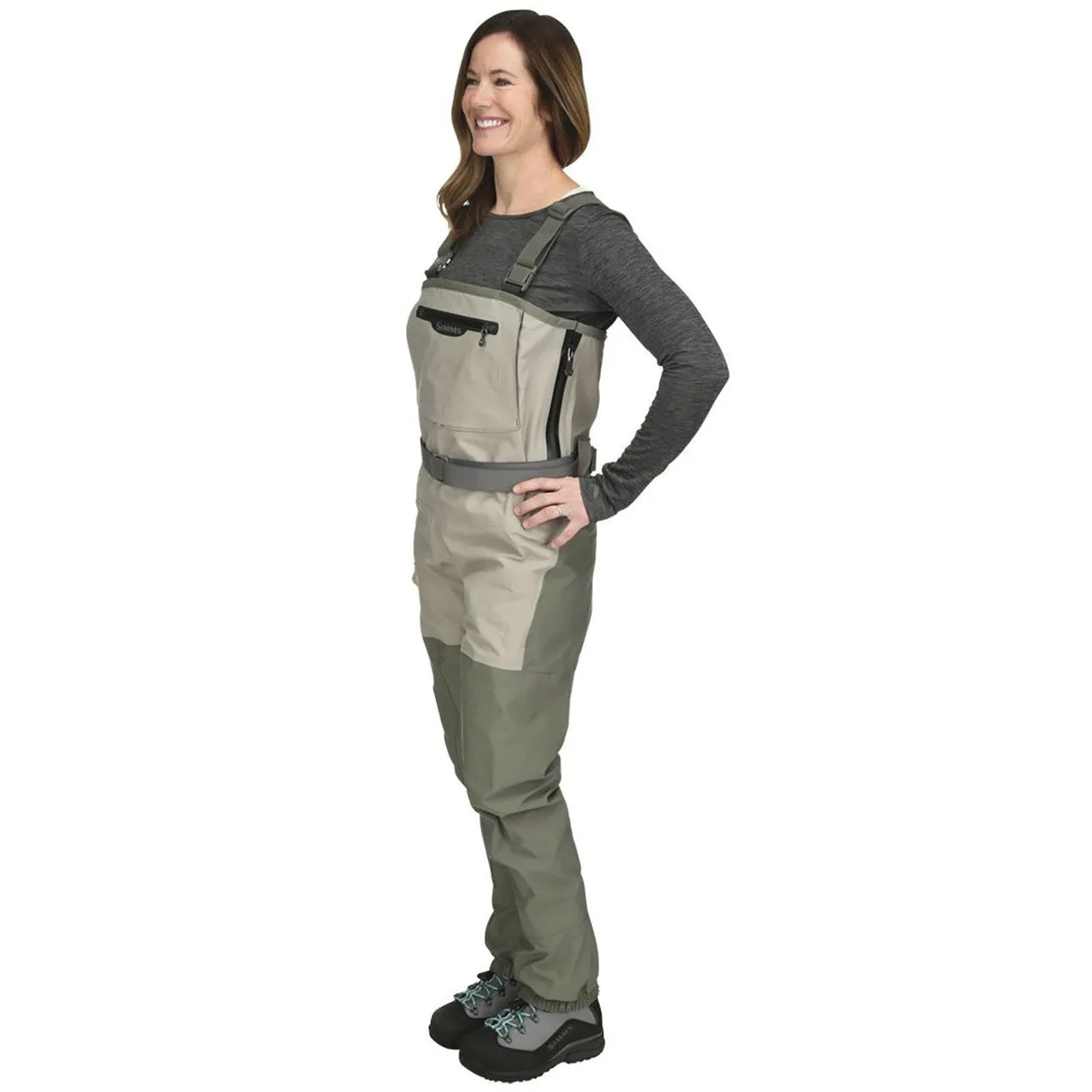 Simms Women's Freestone Z Stockingfoot Chest Waders - Beige/Khaki