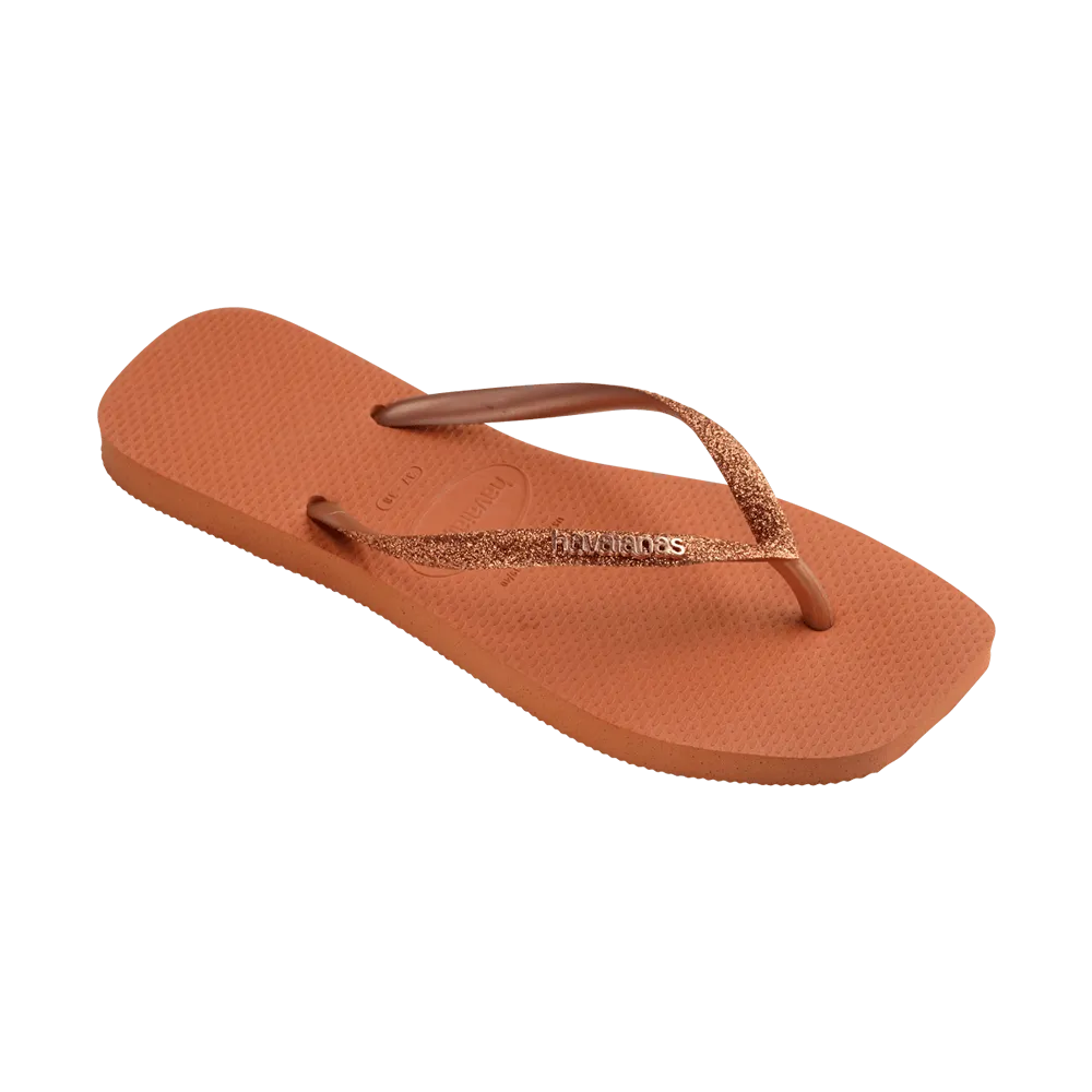 Slim Square Glitter Flip Flops