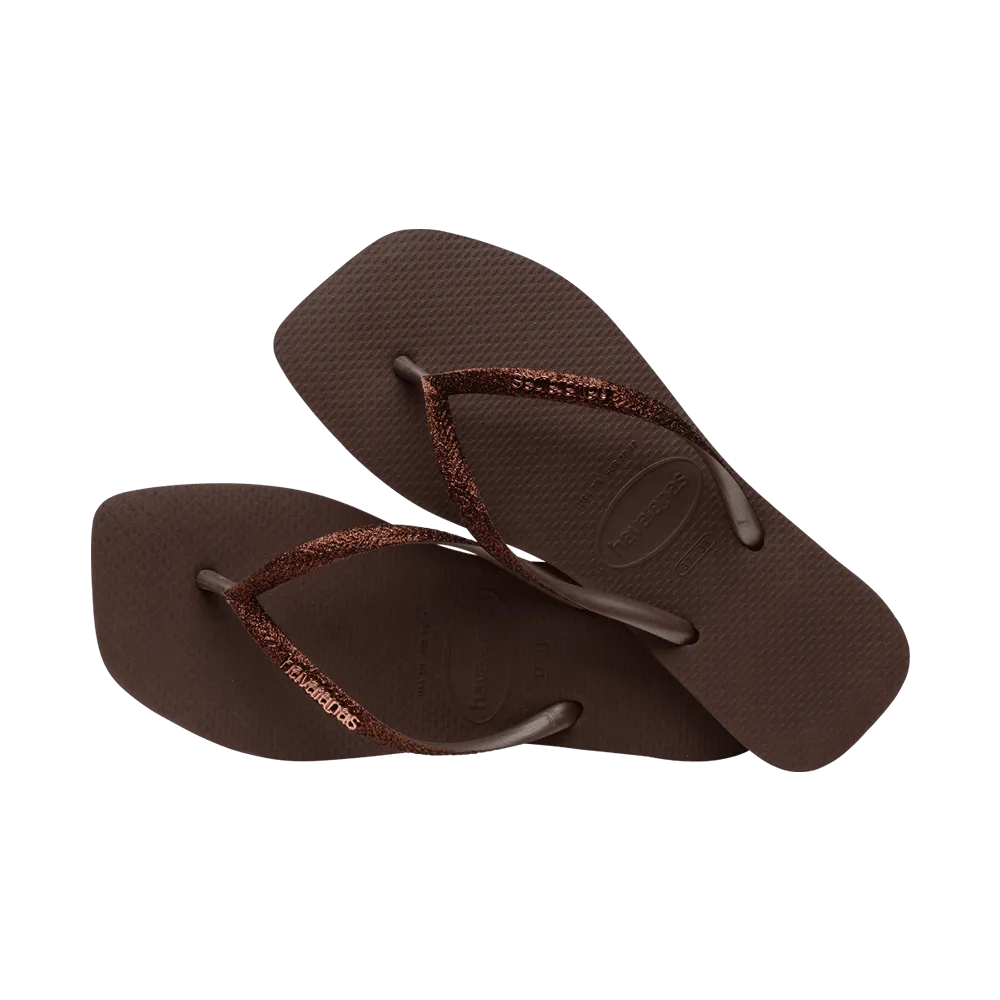 Slim Square Glitter Flip Flops