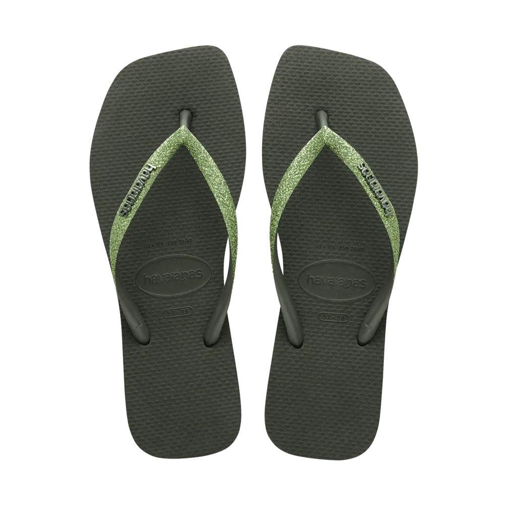 Slim Square Glitter Flip Flops