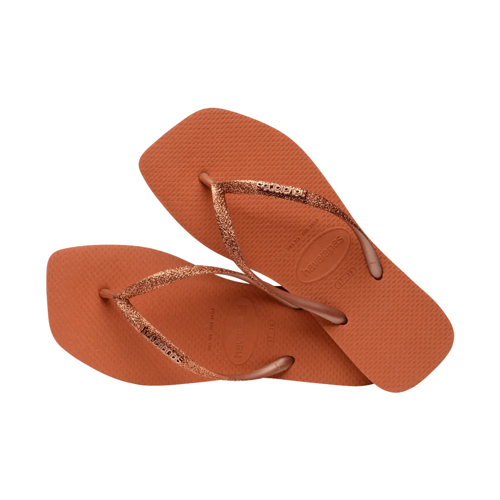 Slim Square Glitter Flip Flops