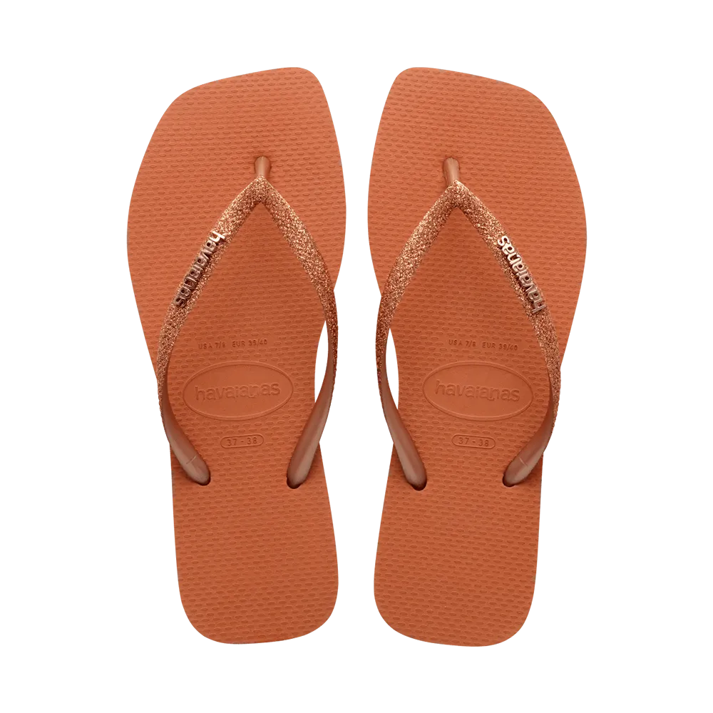 Slim Square Glitter Flip Flops