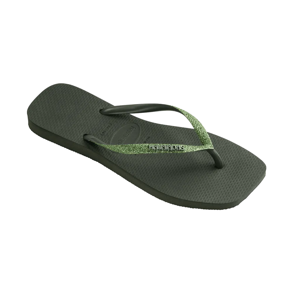 Slim Square Glitter Flip Flops