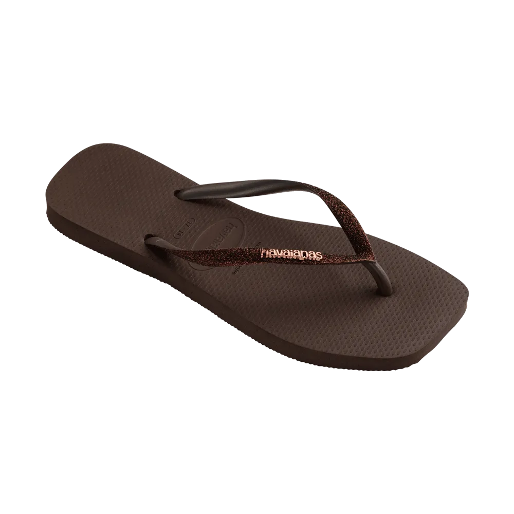 Slim Square Glitter Flip Flops