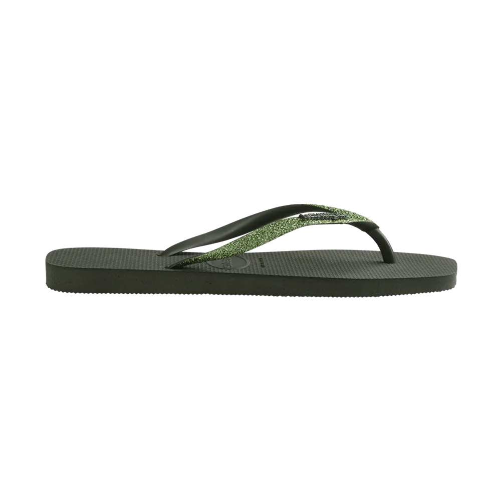Slim Square Glitter Flip Flops