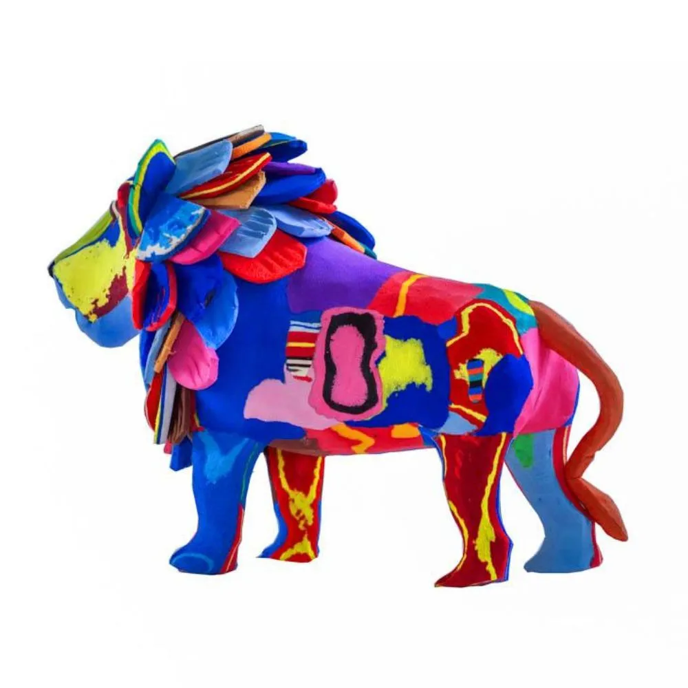 Small Recycled Flip Flop Lion Figurine