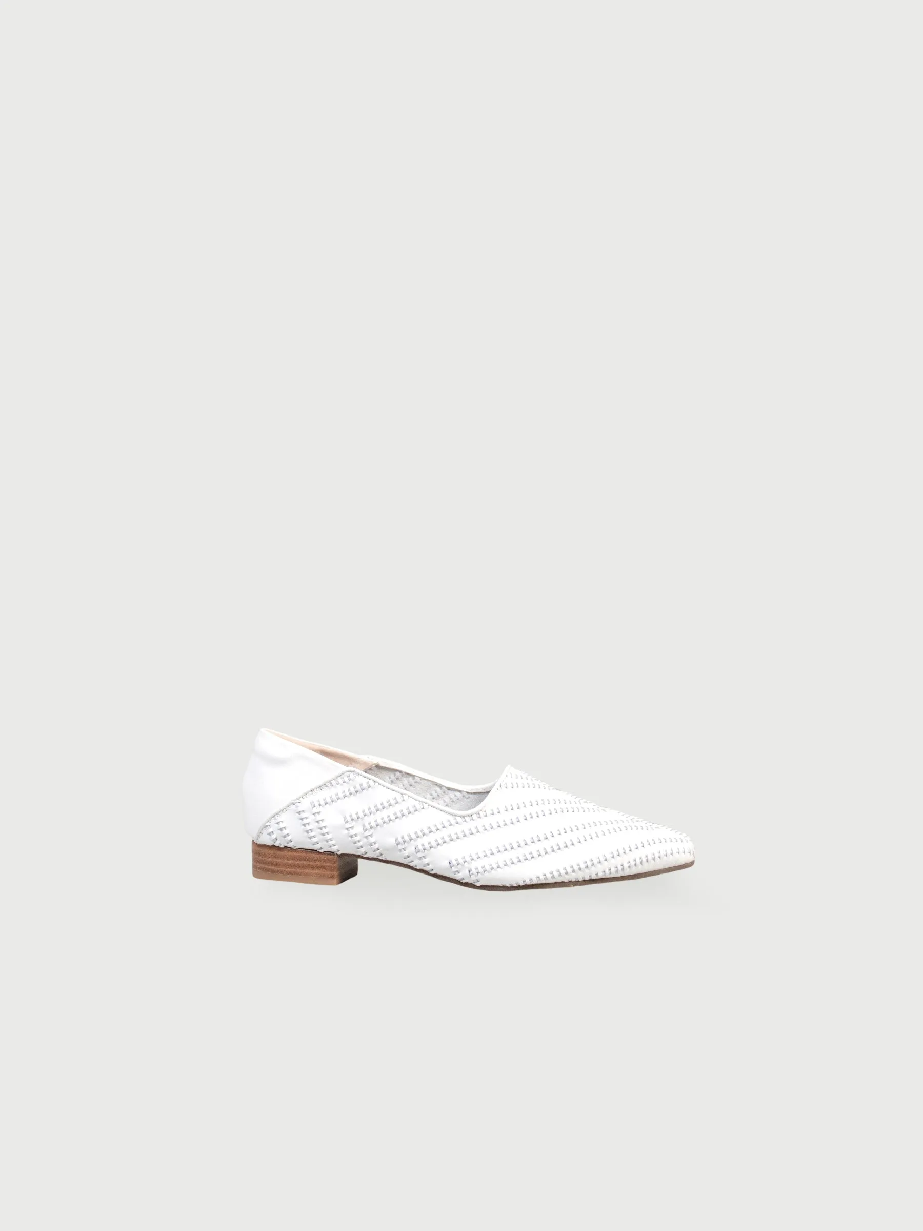 Square-Toe Flats with Pattern Leather