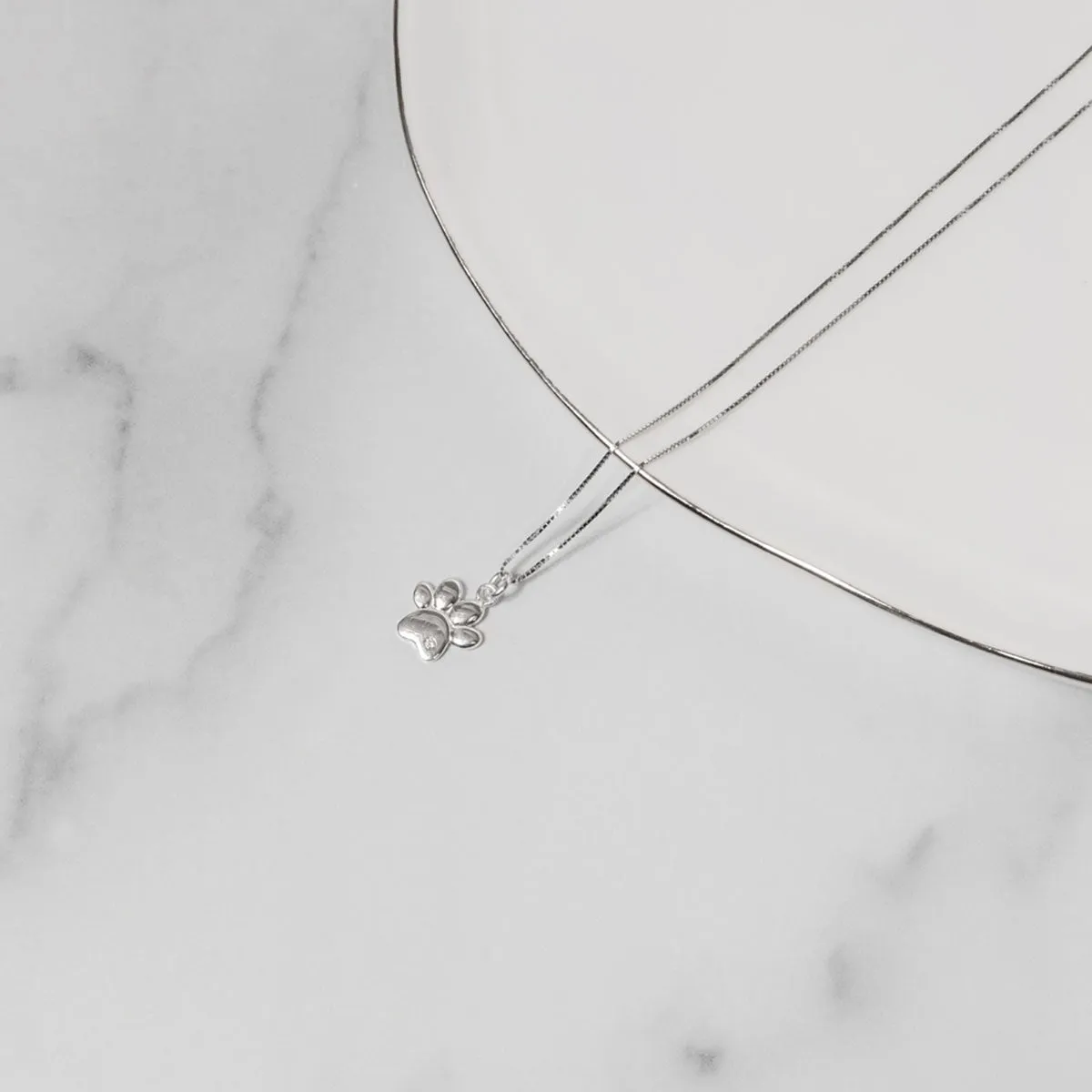 Sterling Silver Paw Pendant Necklace
