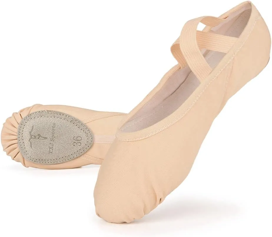 TXJ Sports Ballet Shoes for Women Girls, Women's Ballet Slipper Canvas Dance Shoes Split Sole Yoga Dance Flats