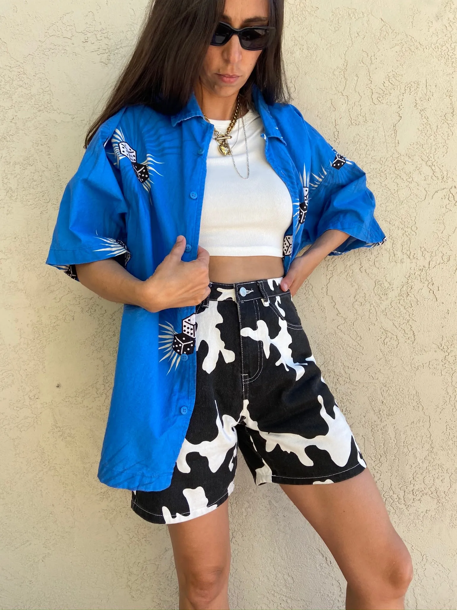 Unisex 90’s Dice Button up