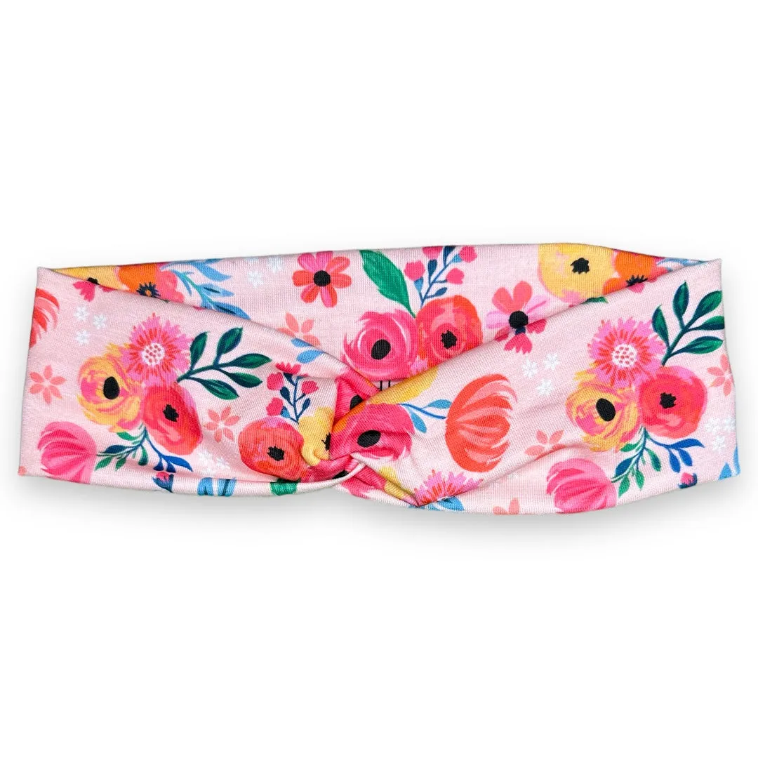 Valentine Floral Hearts Knotties Headband