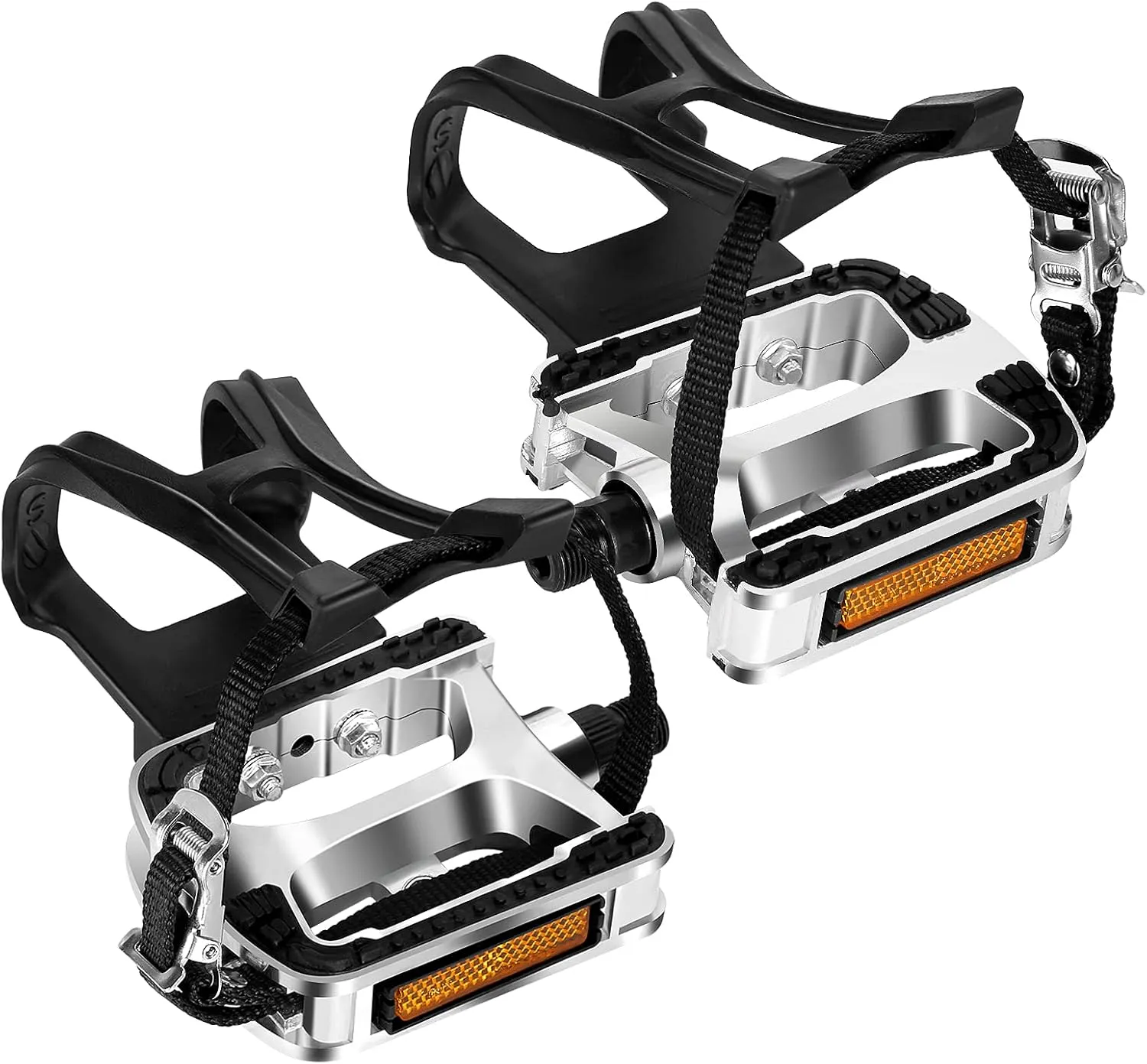 VIEWALL Bike Pedals 9/16" Mountain Bike Pedals for Outdoor Cycling Pedals and Spin Bike Pedals for Indoor Exercise Bike, Replacement Aluminum Alloy Bicycle Pedals MTB Anti-Slip Road Bike Pedals