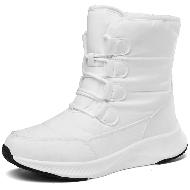 Waterproof Mid-calf Front Zipper Snow Boots