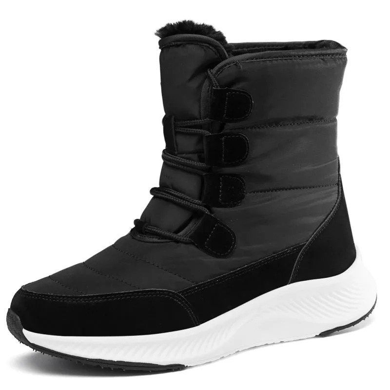 Waterproof Mid-calf Front Zipper Snow Boots