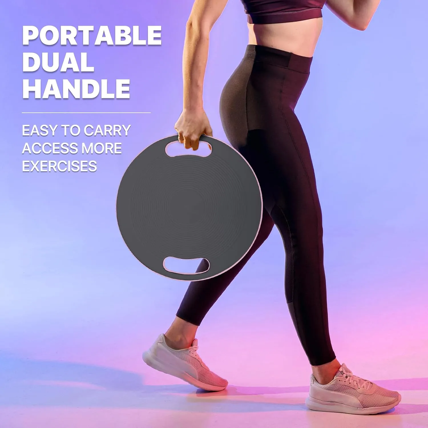 Wobble Aerobic Step Platform Balance Board with Non-skid Tpr Bump Surface, 360 Rotation for Stability Training, Versatile Home Gym Exercise Workout Step Aerobics Platform