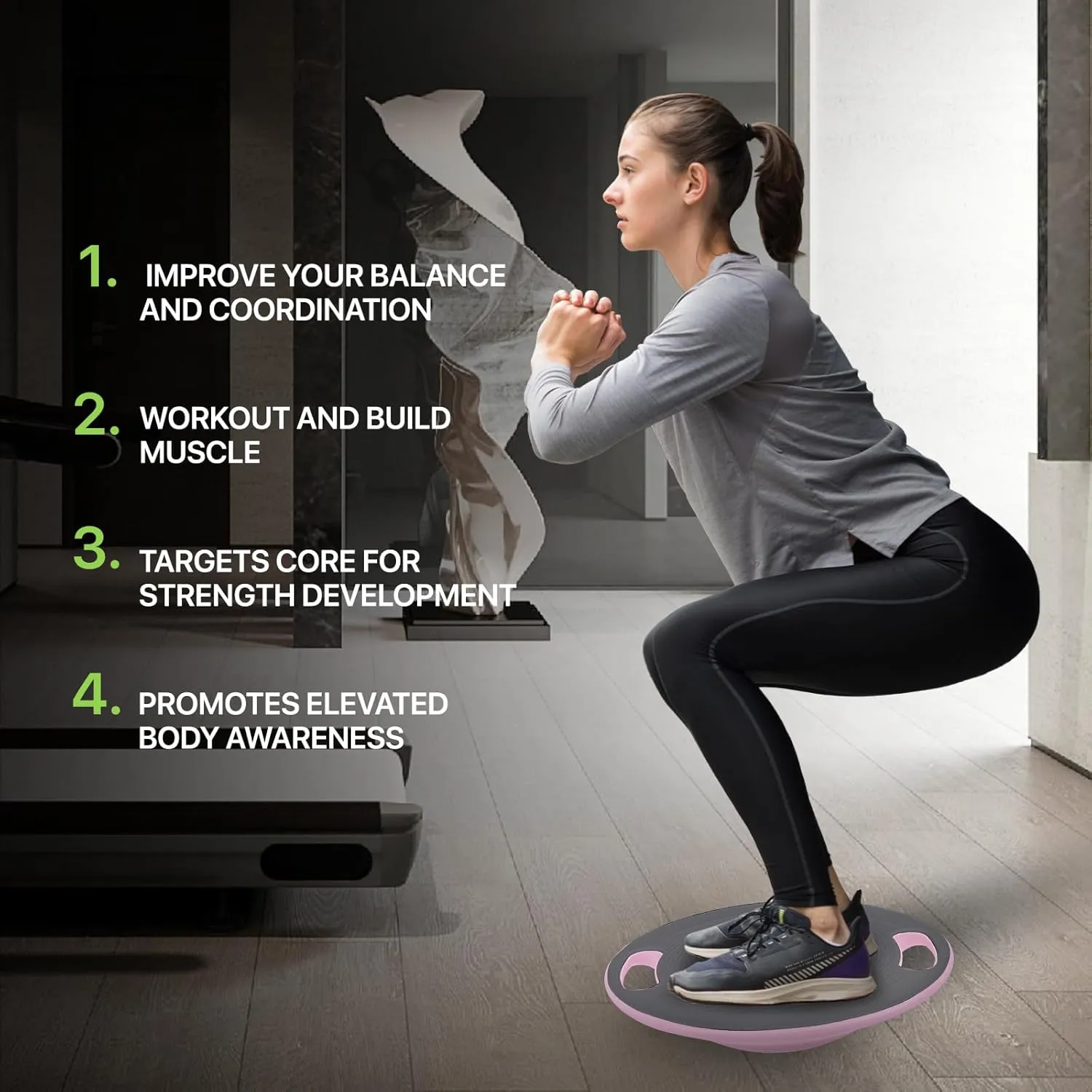 Wobble Aerobic Step Platform Balance Board with Non-skid Tpr Bump Surface, 360 Rotation for Stability Training, Versatile Home Gym Exercise Workout Step Aerobics Platform