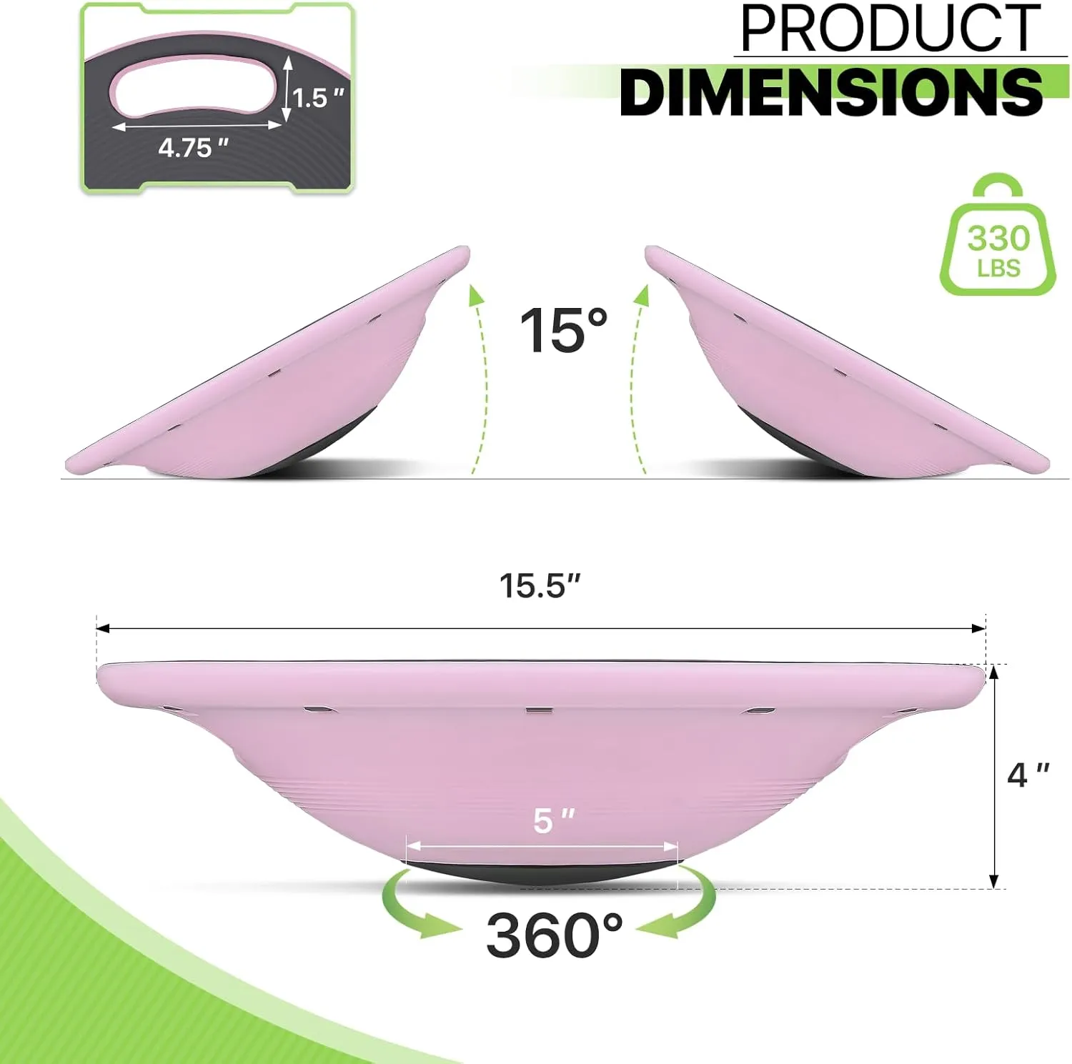 Wobble Aerobic Step Platform Balance Board with Non-skid Tpr Bump Surface, 360 Rotation for Stability Training, Versatile Home Gym Exercise Workout Step Aerobics Platform